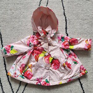 Ted Baker Baby Girls Floral Hooded Jacket - 6-9 months